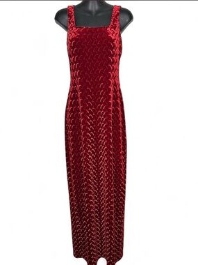 Vintage 90's Mint Condition Algo Embossed Velvet Evening Grad Prom Dress